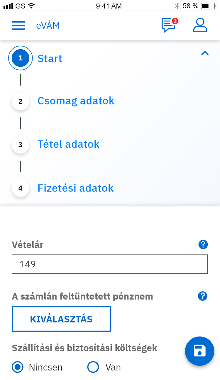eVÁM mobil minta 5